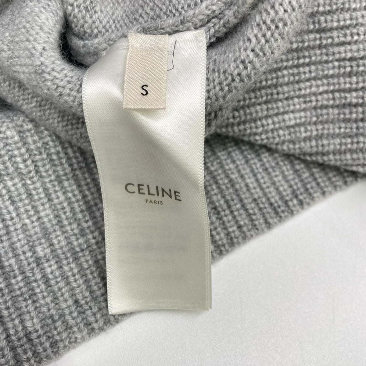 Celine Gray Hedi Slimane Era Cashmere Gourmette Cardigan — view 6