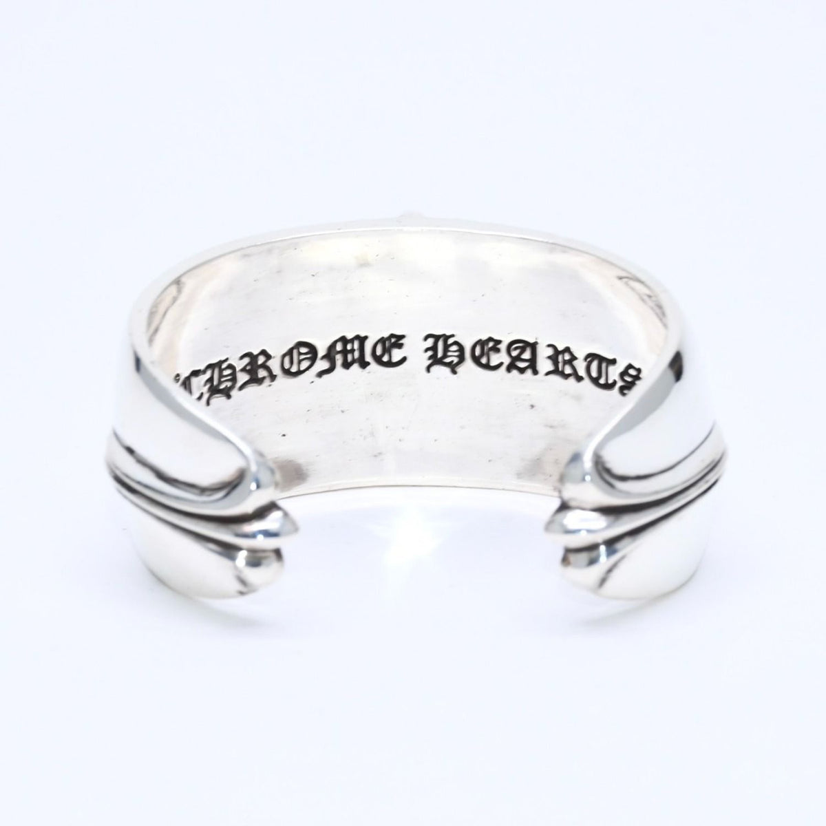 Chrome Hearts Bangle Wide Cuff CH Plus 925 Sterling Silver Bracelet — view 2