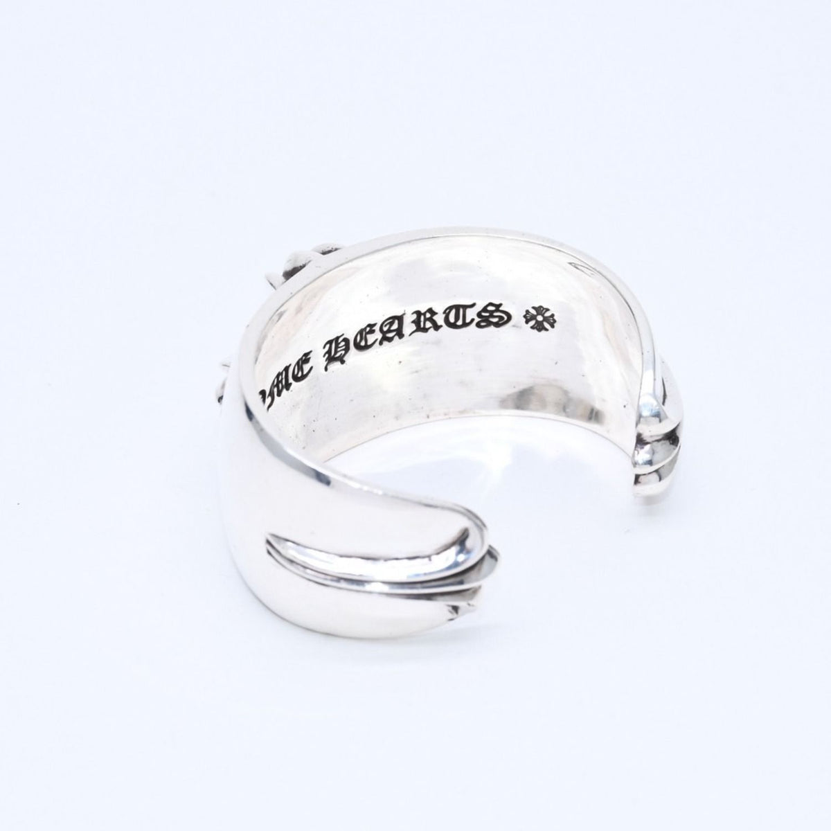 Chrome Hearts Bangle Wide Cuff CH Plus 925 Sterling Silver Bracelet — view 7