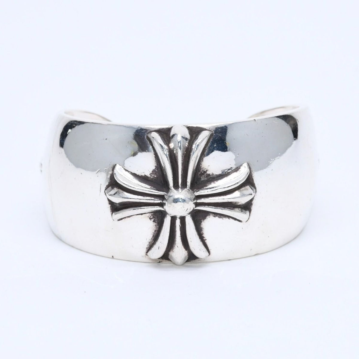 Chrome Hearts Bangle Wide Cuff CH Plus 925 Sterling Silver Bracelet