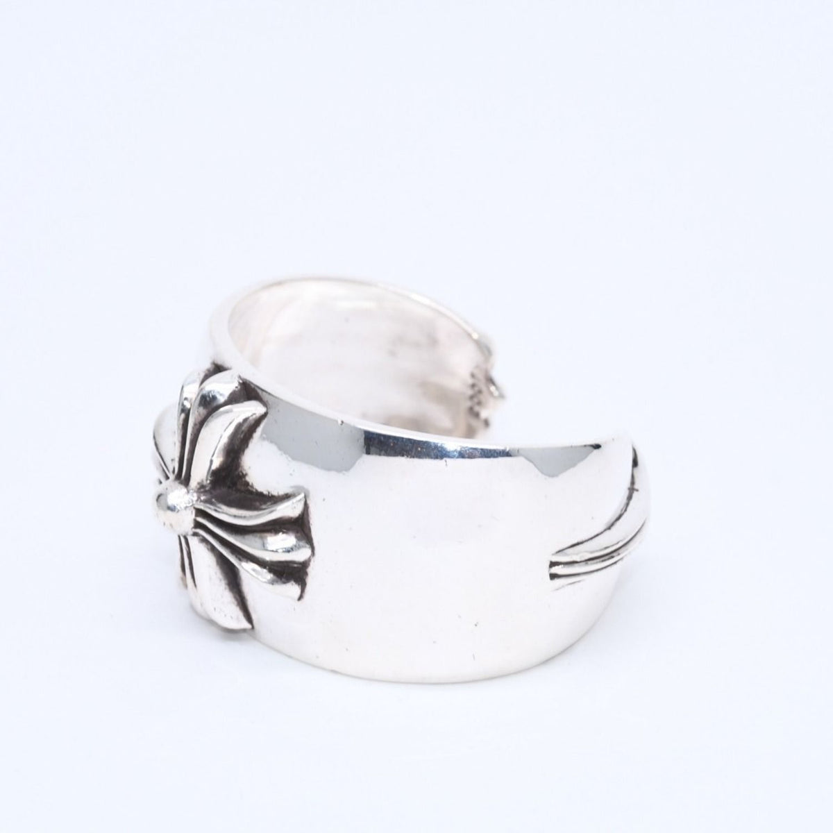 Chrome Hearts Bangle Wide Cuff CH Plus 925 Sterling Silver Bracelet — view 4