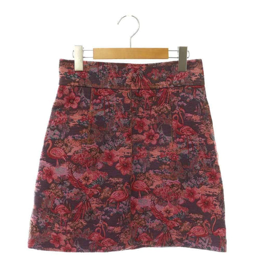 Miu Miu Flamingo Gobelin Weave Skirt Flare Knee-Length Purple 40