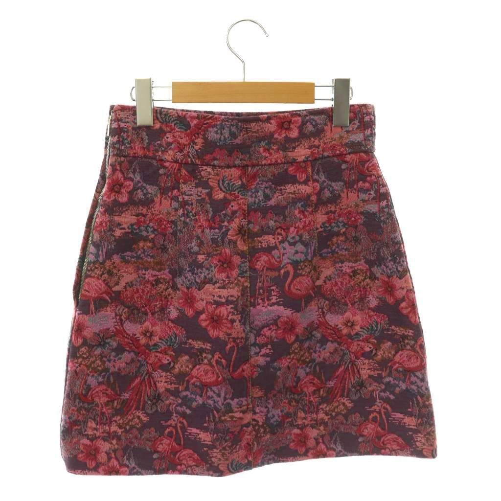 Miu Miu Flamingo Gobelin Weave Skirt Flare Knee-Length Purple 40 — view 2