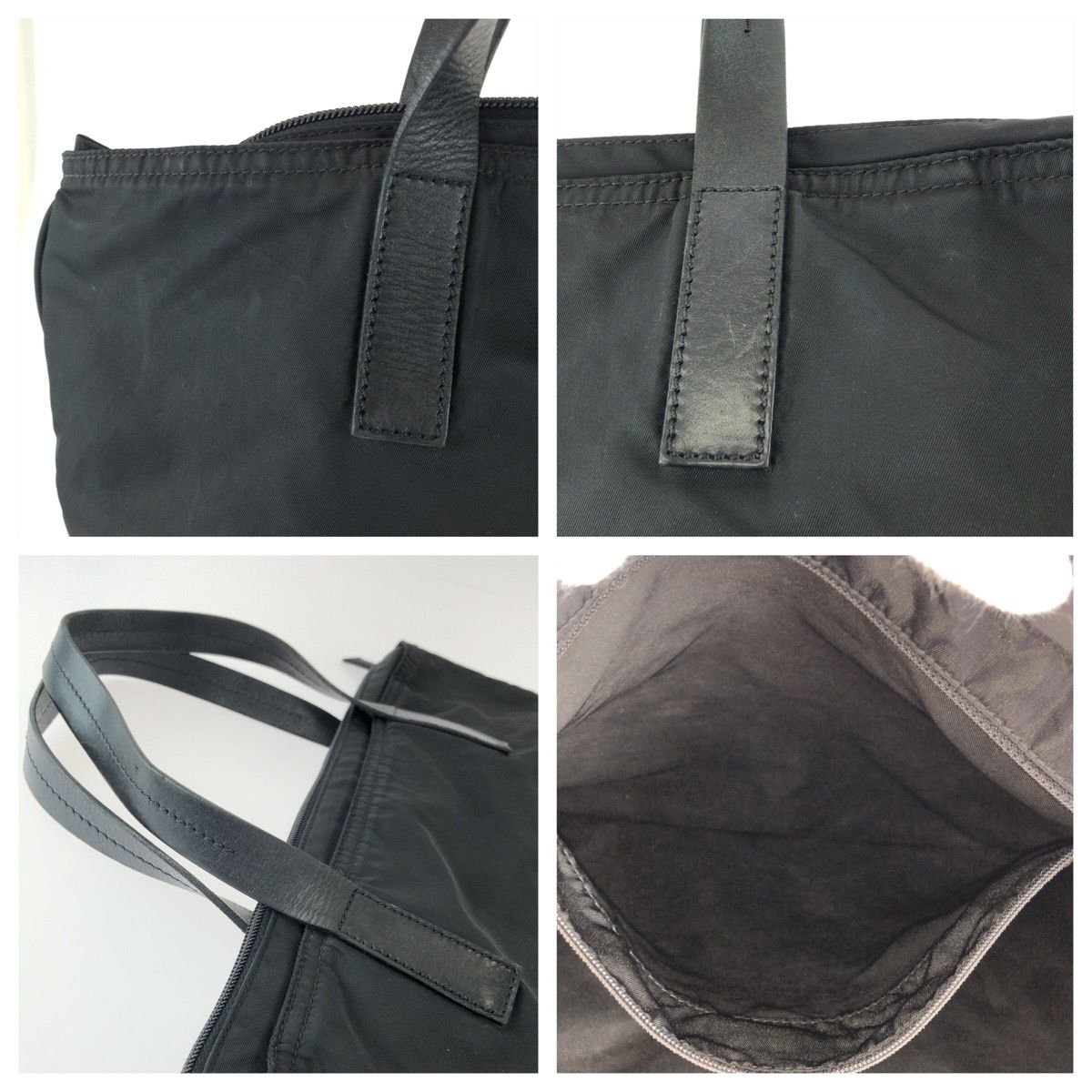 Prada Tessuto Black Silver Nylon Tote — view 6