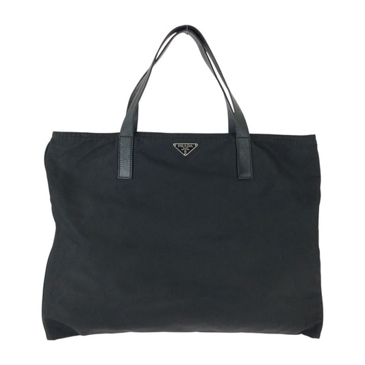 Prada Tessuto Black Silver Nylon Tote