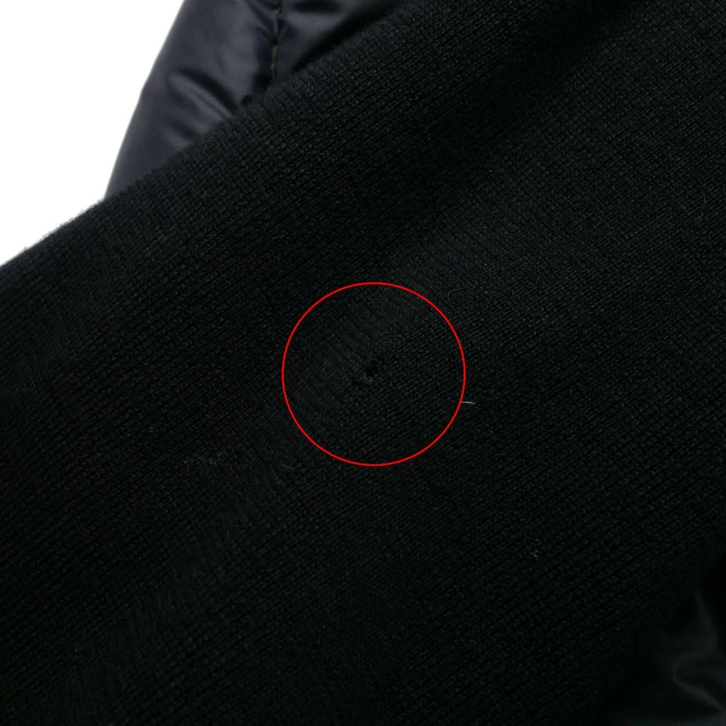 Moncler Knit Contrast Down Jacket Cardigan Long Sleeve Black — view 8