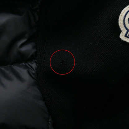 Moncler Knit Contrast Down Jacket Cardigan Long Sleeve Black — view 7