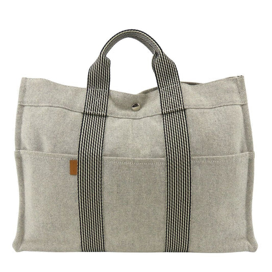 Hermes Tote New Fourre Tout MM Cotton Canvas Gray Everyday Use Casual