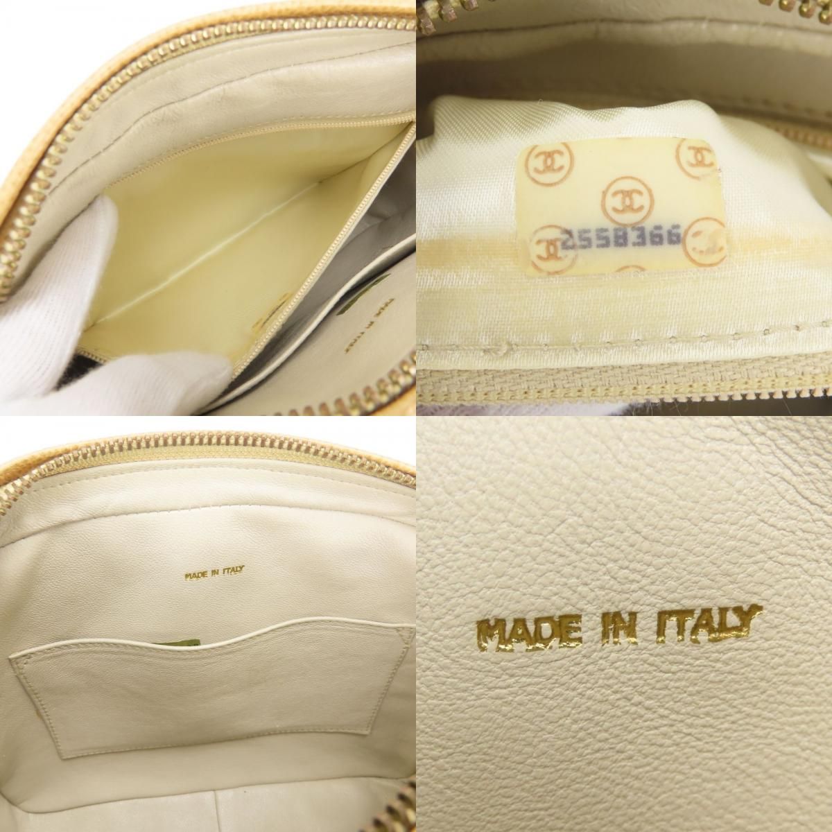Chanel Shoulder Bag V-stitch Coco Caviar Leather Beige Gold Crossbody Chain — view 7