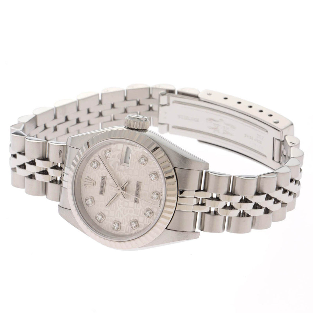 Rolex Datejust 26 Watch Stainless Steel 18k White Gold Diamond Silver Jubilee — view 3