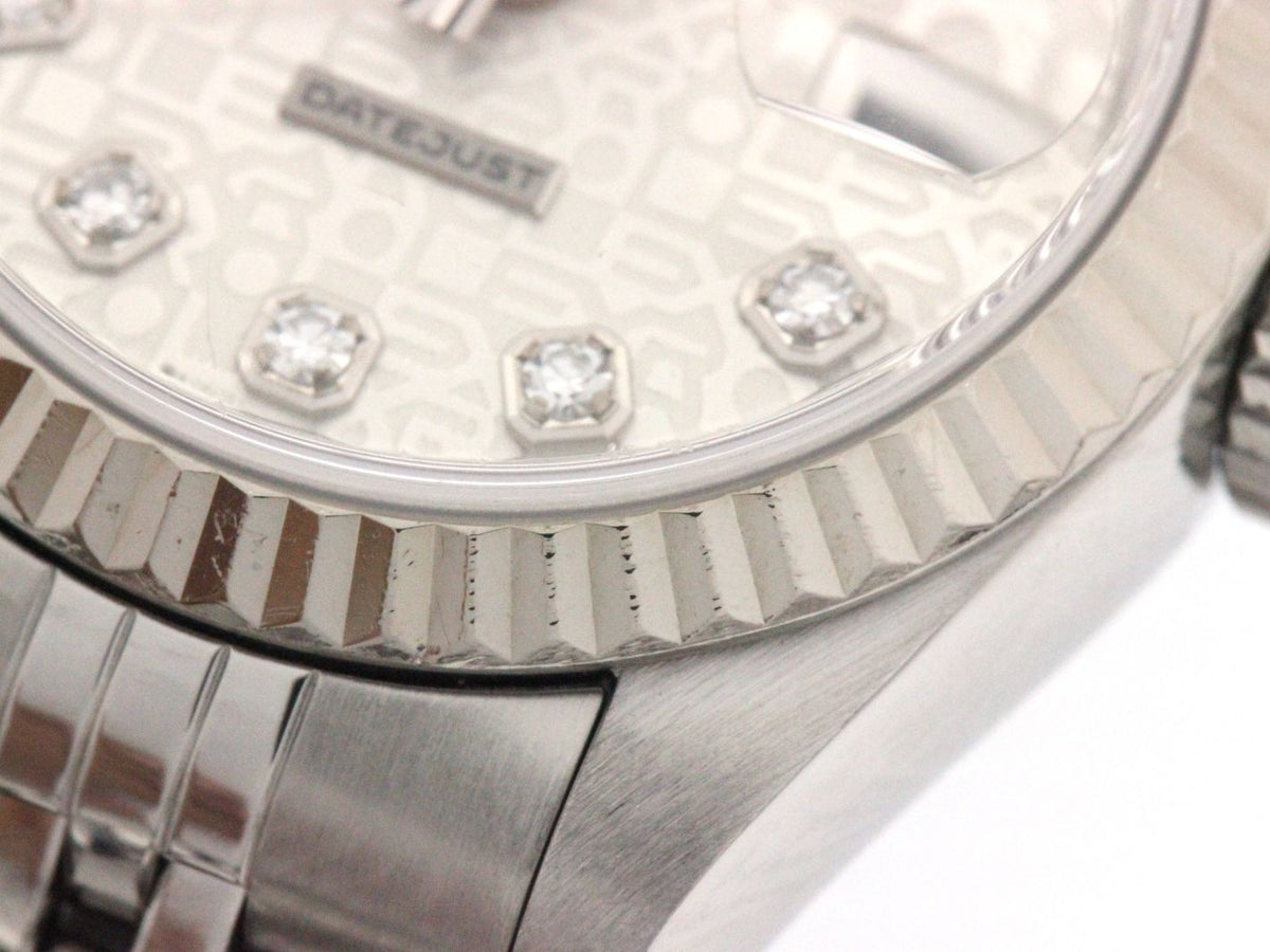 Rolex Datejust 26 Watch Stainless Steel 18k White Gold Diamond Silver Jubilee — view 6