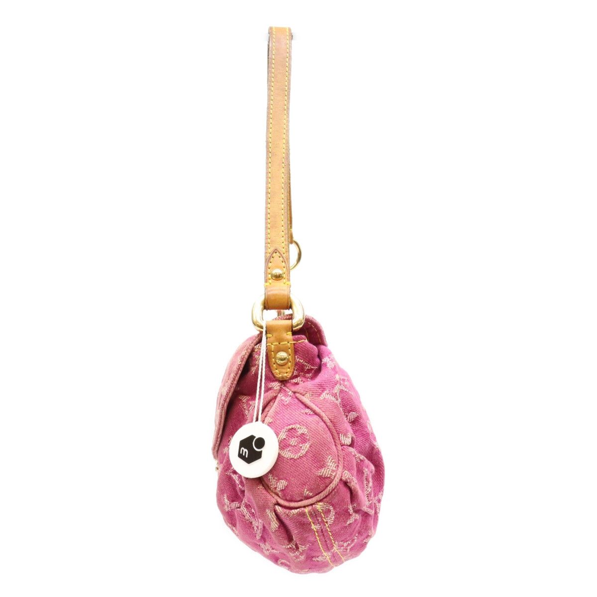 Louis Vuitton Monogram Denim Fuchsia Pink Mini Pleaty Shoulder Bag — view 2