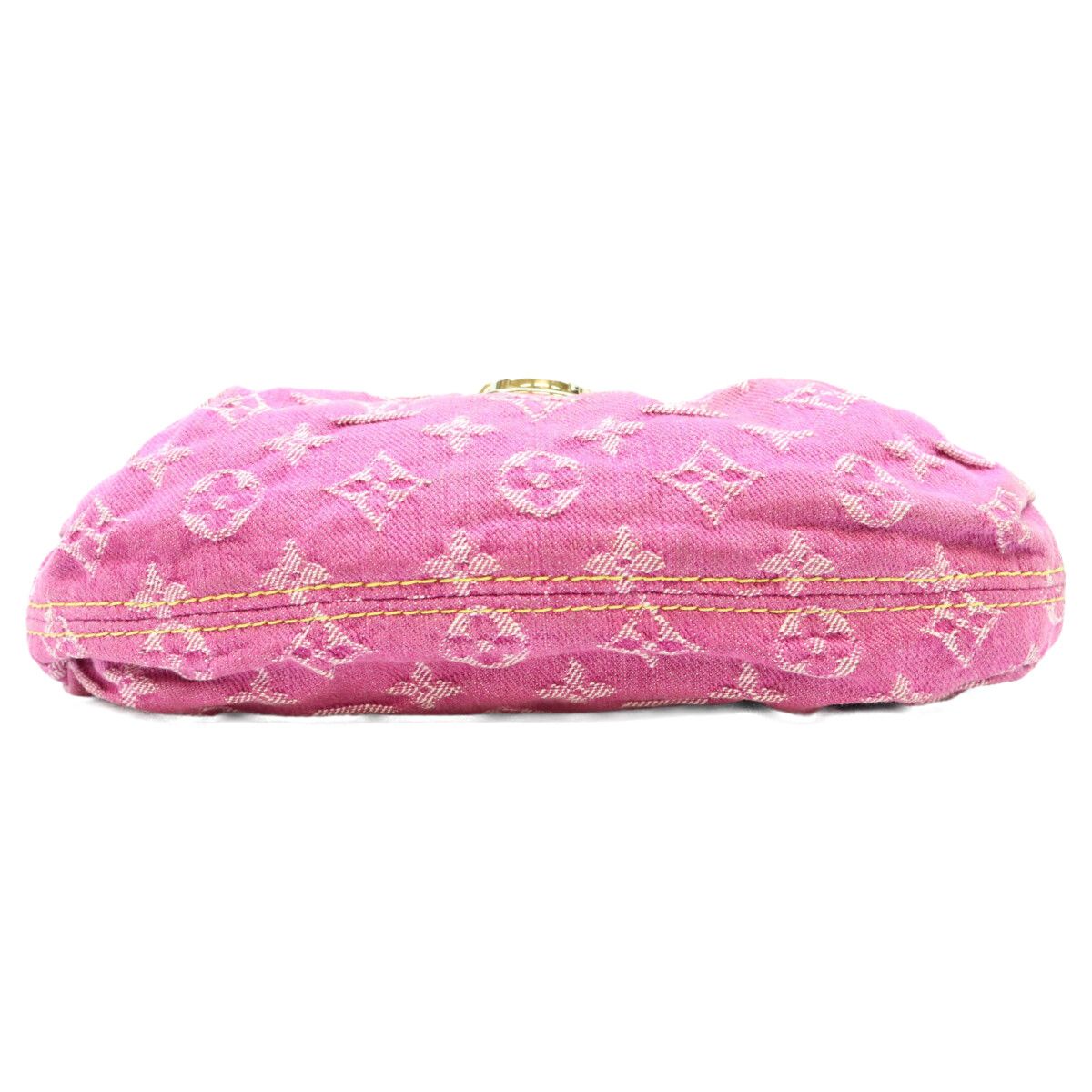 Louis Vuitton Monogram Denim Fuchsia Pink Mini Pleaty Shoulder Bag — view 5