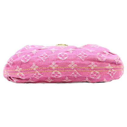 Louis Vuitton Monogram Denim Fuchsia Pink Mini Pleaty Shoulder Bag — view 5
