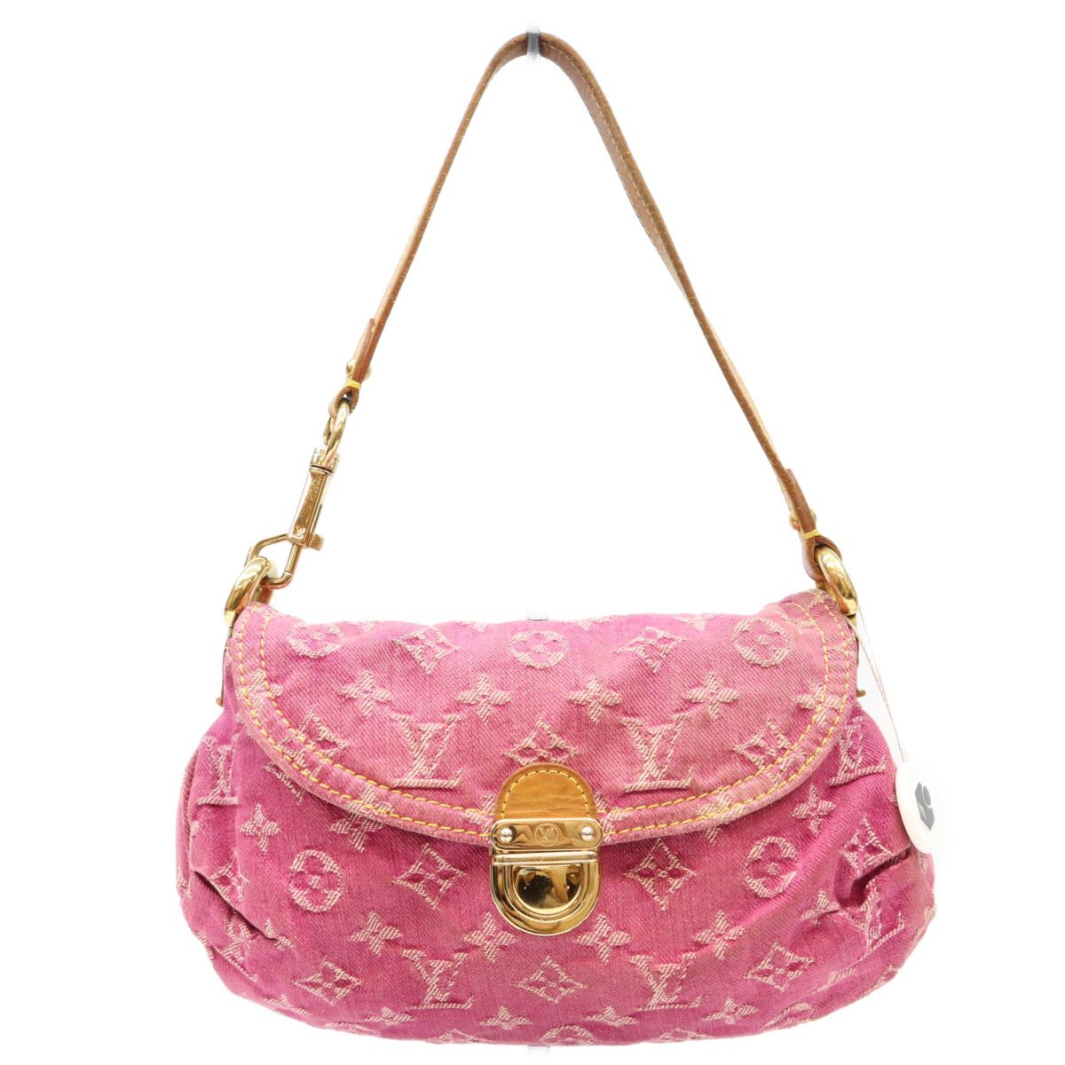 Louis Vuitton Monogram Denim Fuchsia Pink Mini Pleaty Shoulder Bag