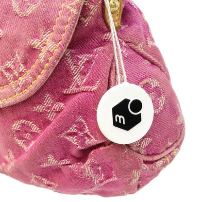 Louis Vuitton Monogram Denim Fuchsia Pink Mini Pleaty Shoulder Bag — view 7
