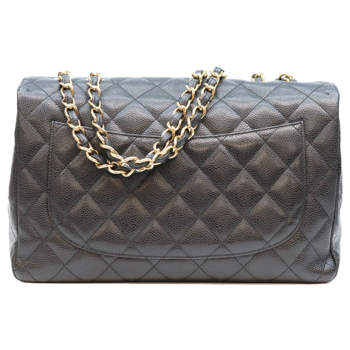 Chanel Black Caviar Single Maxi Quilted 30 Shoulder Bag — view 3