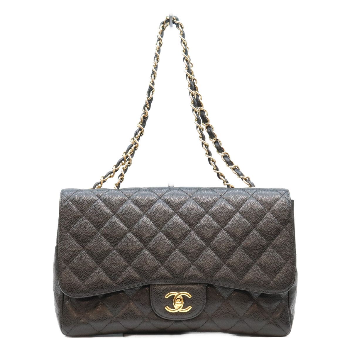 Chanel Black Caviar Single Maxi Quilted 30 Shoulder Bag