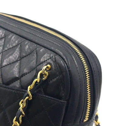 Chanel Quilted Lambskin Black Chain Shoulder Bag Gold — view 7