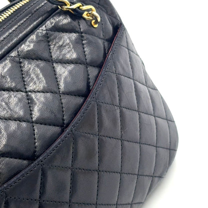 Chanel Quilted Lambskin Black Chain Shoulder Bag Gold — view 5