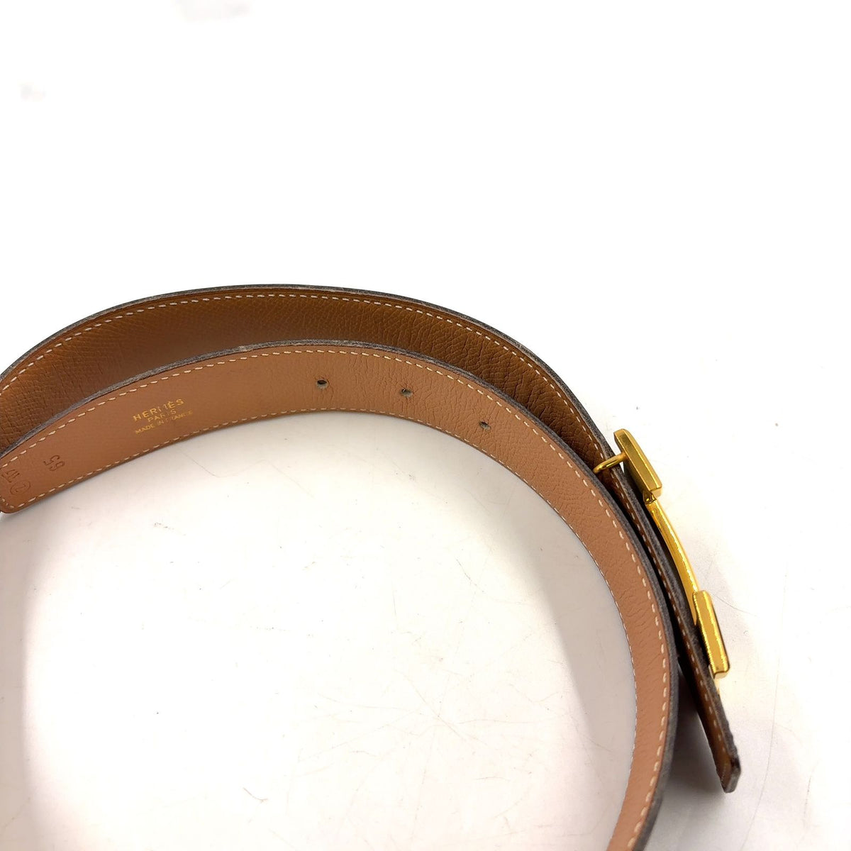 Hermes Constance H Belt Leather Black Gold — view 6