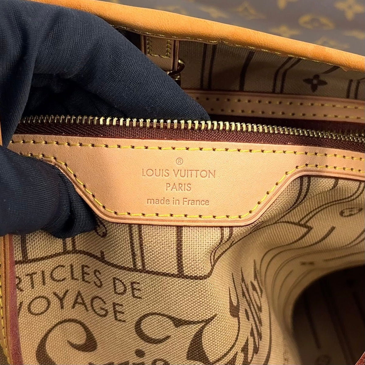 Louis Vuitton Neverfull MM Monogram Leather Brown Light Tote Gold — view 4