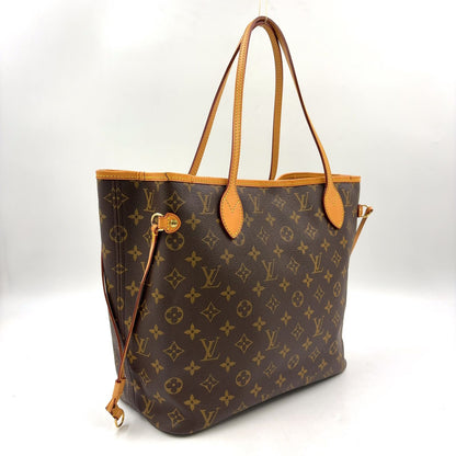 Louis Vuitton Neverfull MM Monogram Leather Brown Light Tote Gold — view 2