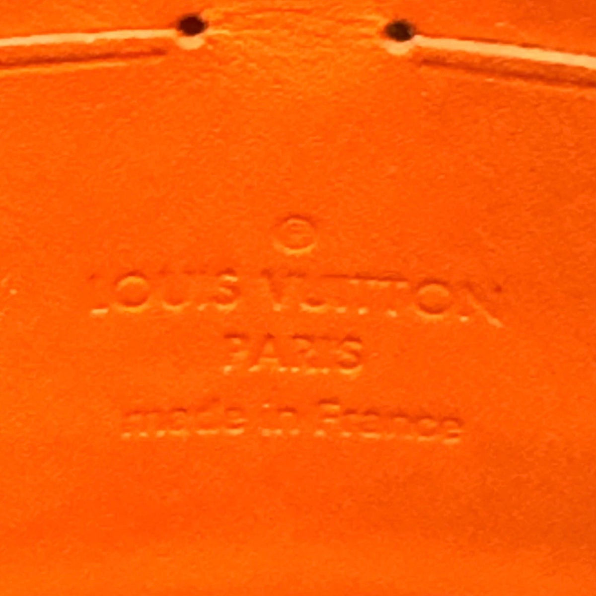 Louis Vuitton Pochette Voyage MM Damier Cobalt Leather Orange Navy Black Clutch — view 4
