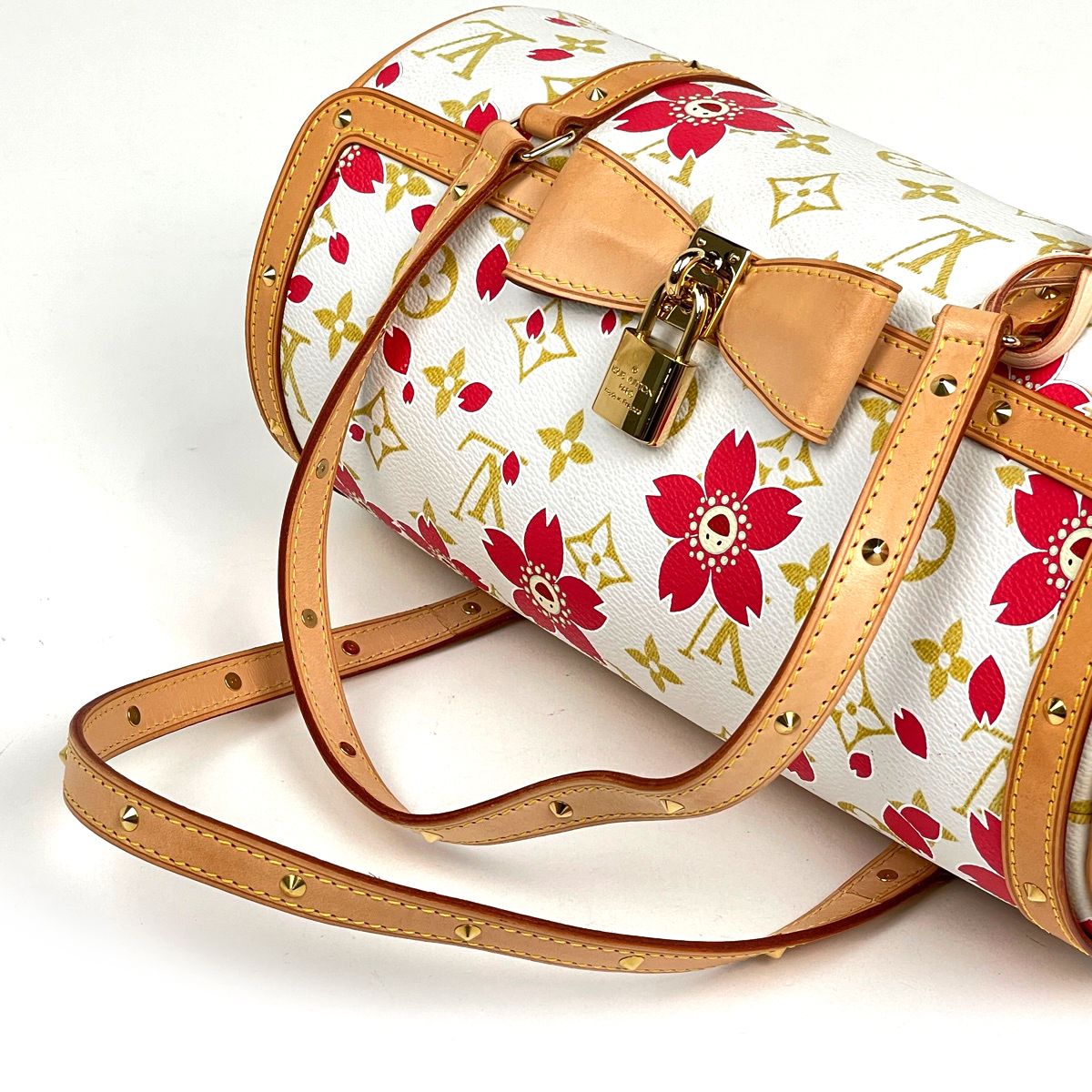 Louis Vuitton Papillon Handbag Ribbon Cherry Blossom Takashi Murakami Monogram — view 6