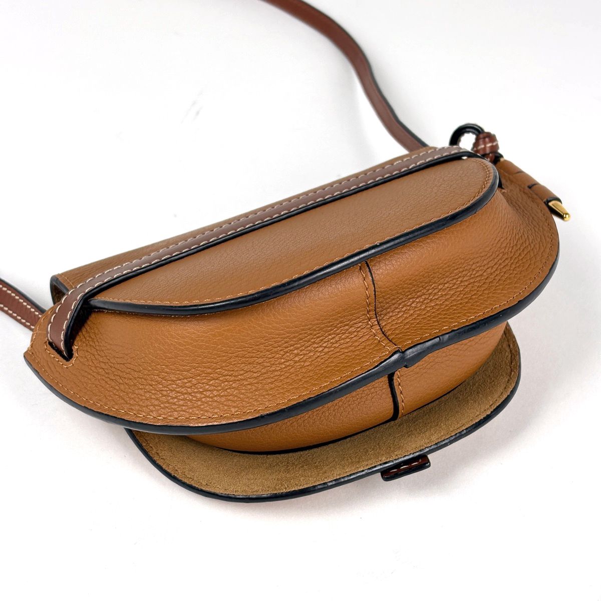 Loewe Gate Dual Shoulder Bag Mini Anagram Leather Brown — view 2