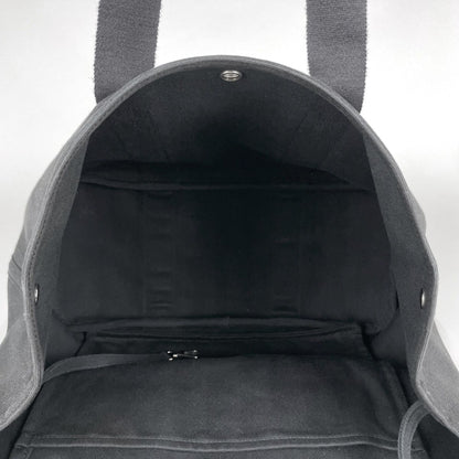 Hermes Valparaiso MM Handbag Toile Chevron Black — view 8