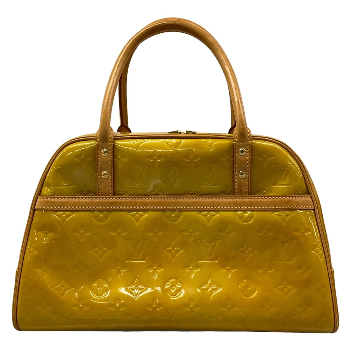 Louis Vuitton Handbag Monogram Vernis Tompkins Square Soft Beige Leather