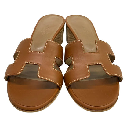 Hermes Mules Oasis Dark Brown Leather — view 5