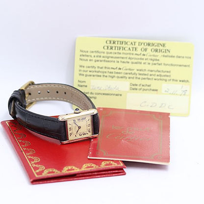 Cartier Must Tank Vermeil Manual Wind Ivory Dial Watch — view 5
