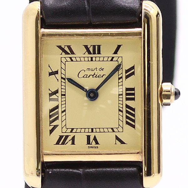 Cartier Must Tank 925 Sterling Silver Ivory Dial Watch