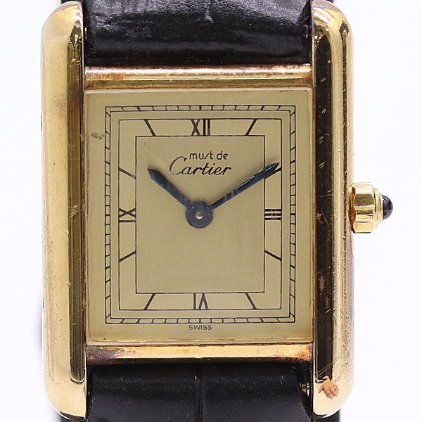 Cartier Must Tank Gold Dial Watch