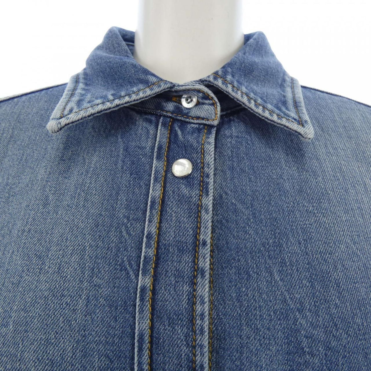 Gucci Washed Organic Denim Shirt Interlocking G Jacket — view 5