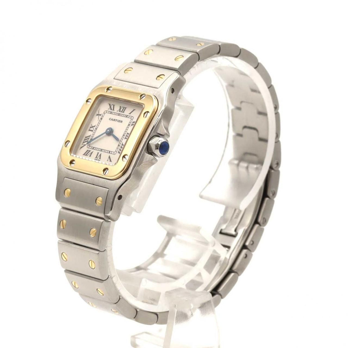 Cartier Santos Galbee SM Stainless Steel Yellow Gold Quartz Watch — view 2