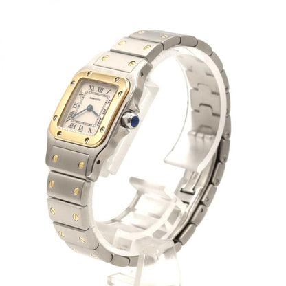 Cartier Santos Galbee SM Stainless Steel Yellow Gold Quartz Watch — view 2