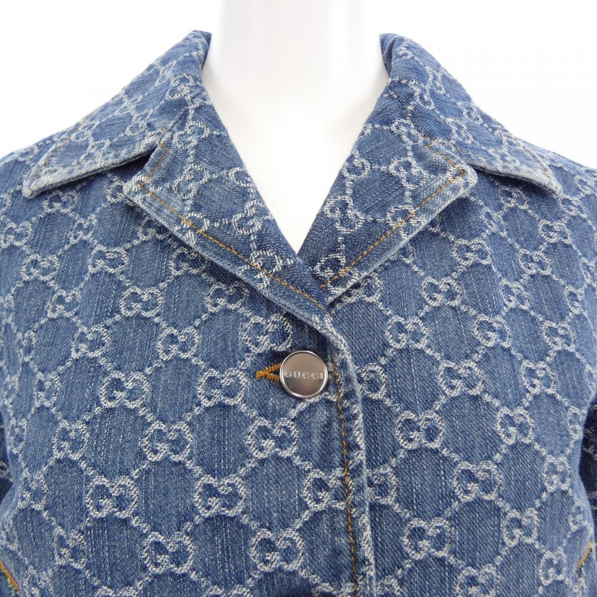 Gucci GG Denim Jacquard Top Jacket — view 5