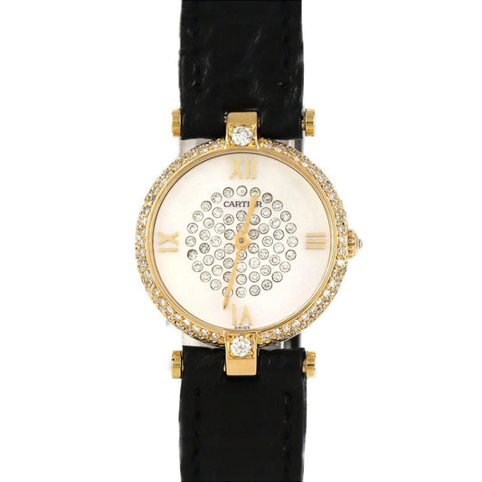 Cartier Vlc YG 2D Center Pave YG Quartz Watch