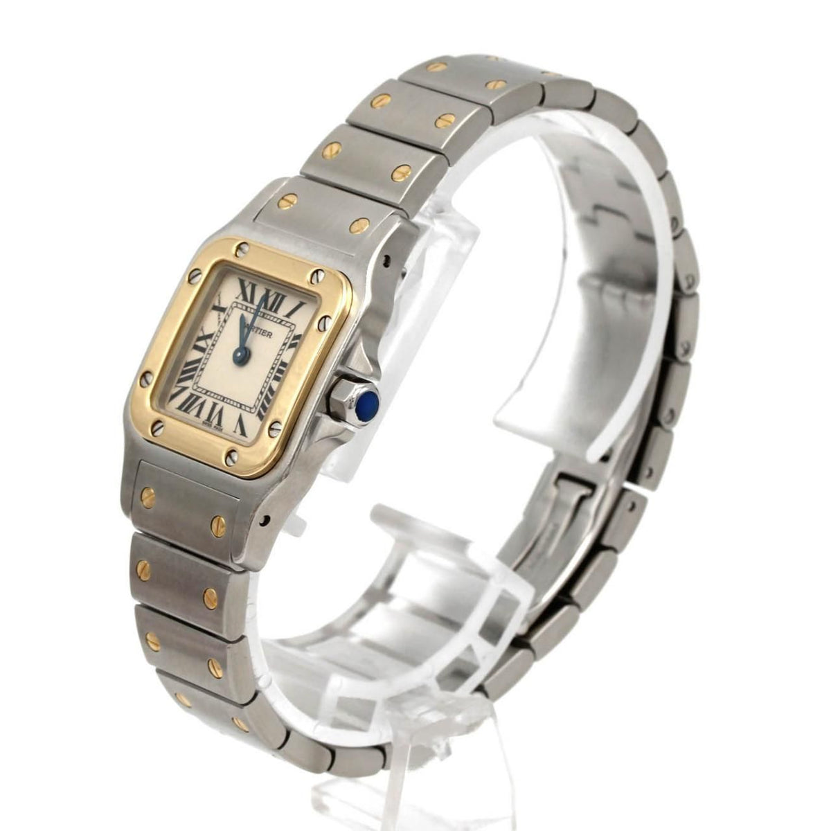 Cartier Santos Galbee SM Stainless Steel Yellow Gold Quartz Watch — view 2