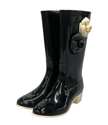 Chanel Rain Boots Camellia CC Logo