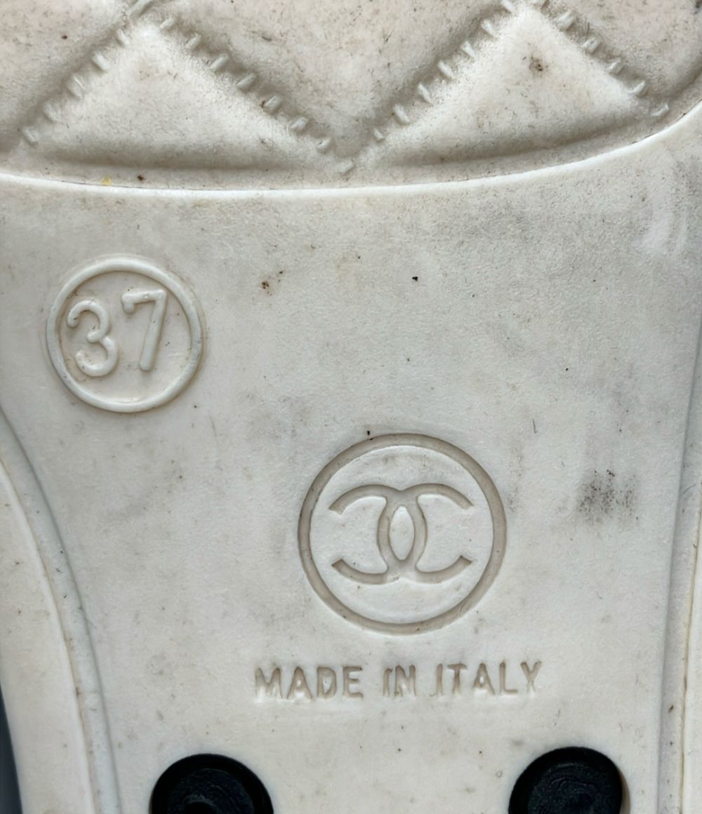 Chanel Rain Boots Camellia CC Logo — view 4