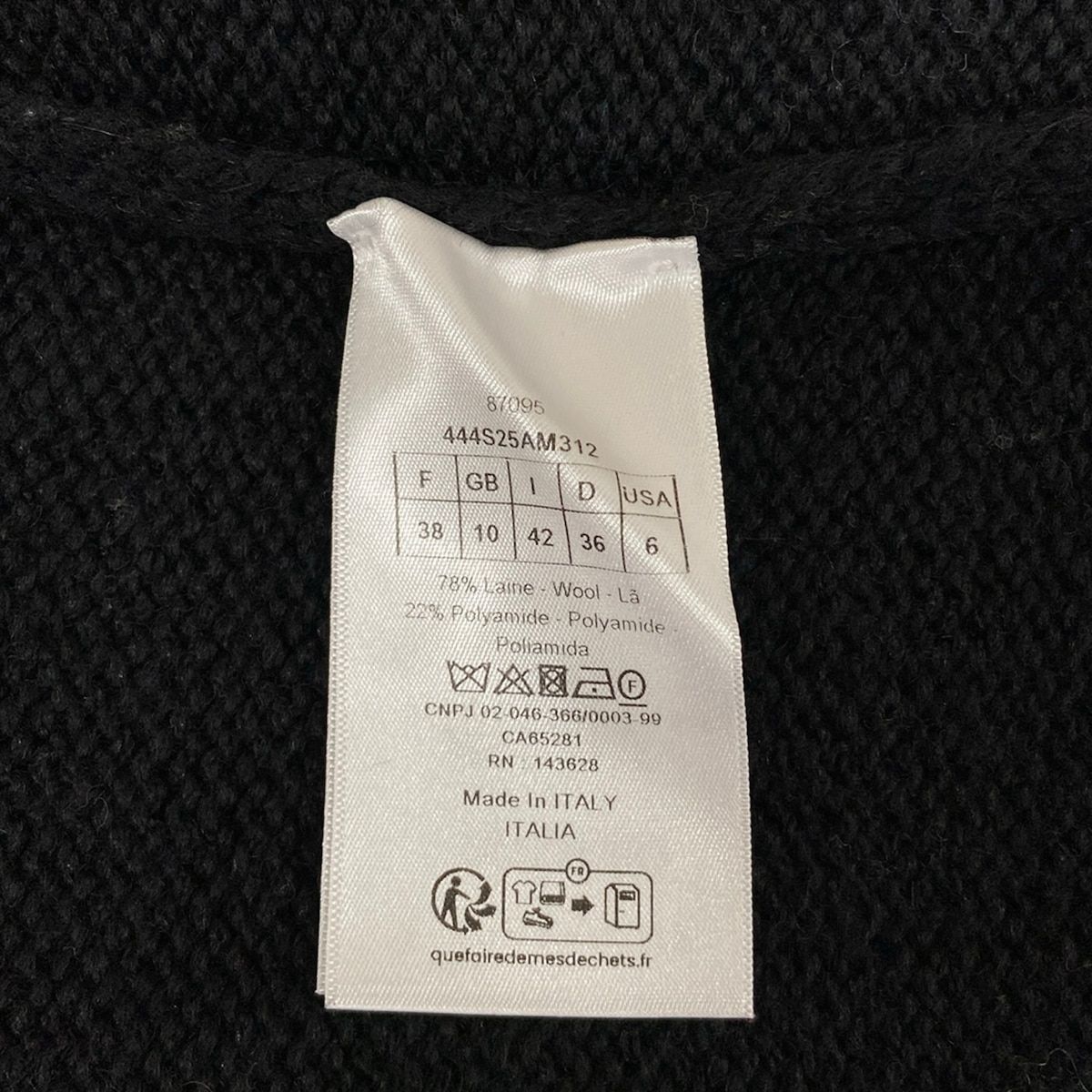 Dior Sleeveless Sweater I Black Wool 42 — view 4