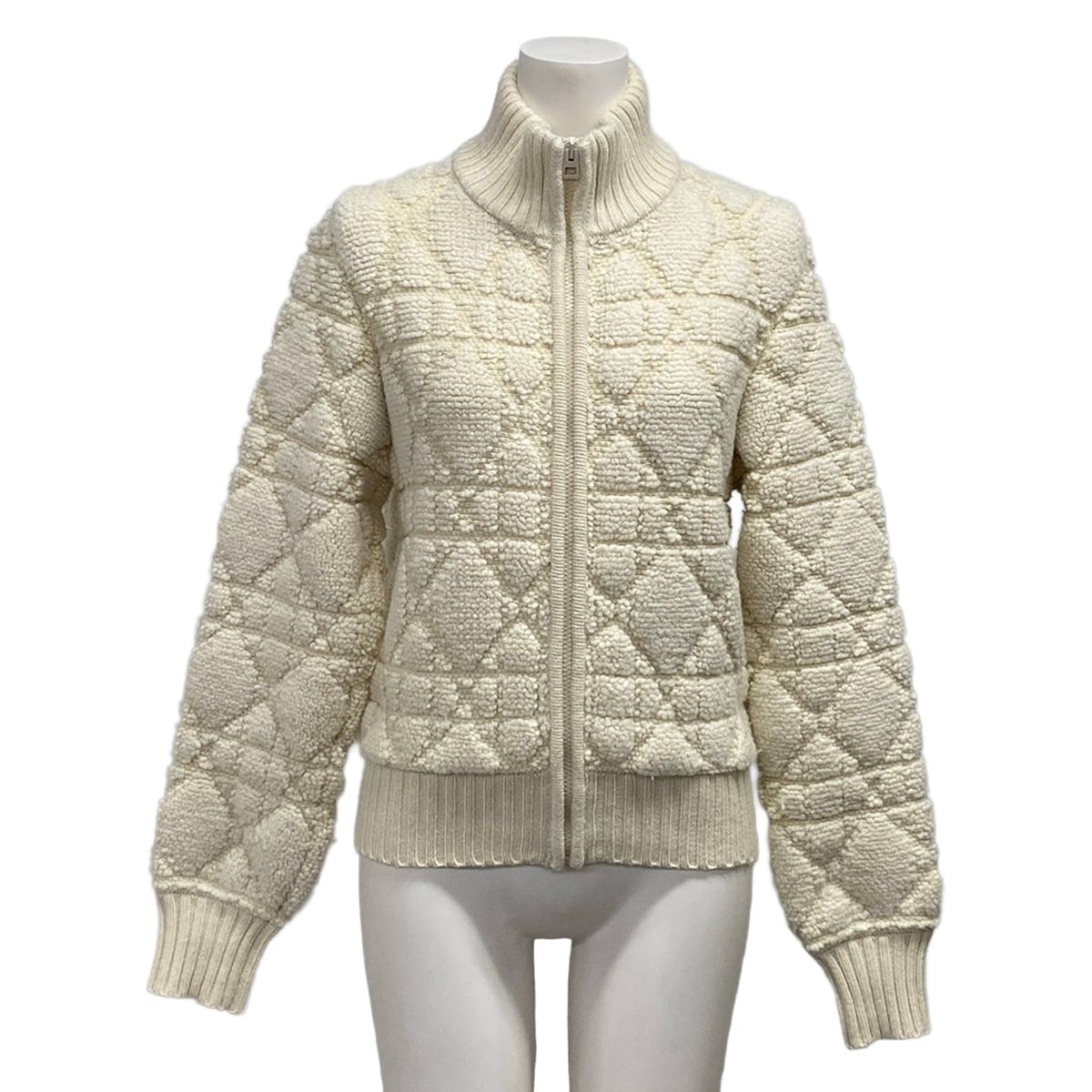 Dior Jacket I Ivory Long Sleeve Knit Winter Wool 40