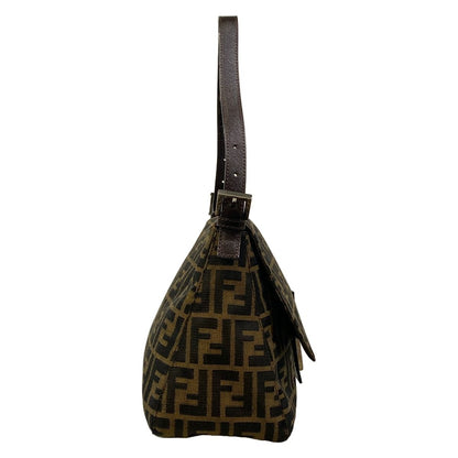 Fendi Shoulder Bag Mamma Bucket Zucca Pattern Brown Dark Leather — view 2