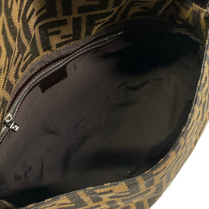 Fendi Shoulder Bag Mamma Bucket Zucca Pattern Brown Dark Leather — view 7