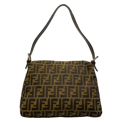 Fendi Shoulder Bag Mamma Bucket Zucca Pattern Brown Dark Leather — view 3
