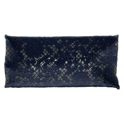 Dior Tote Book Medium Vintage Small Navy Lace Flower Mesh — view 5